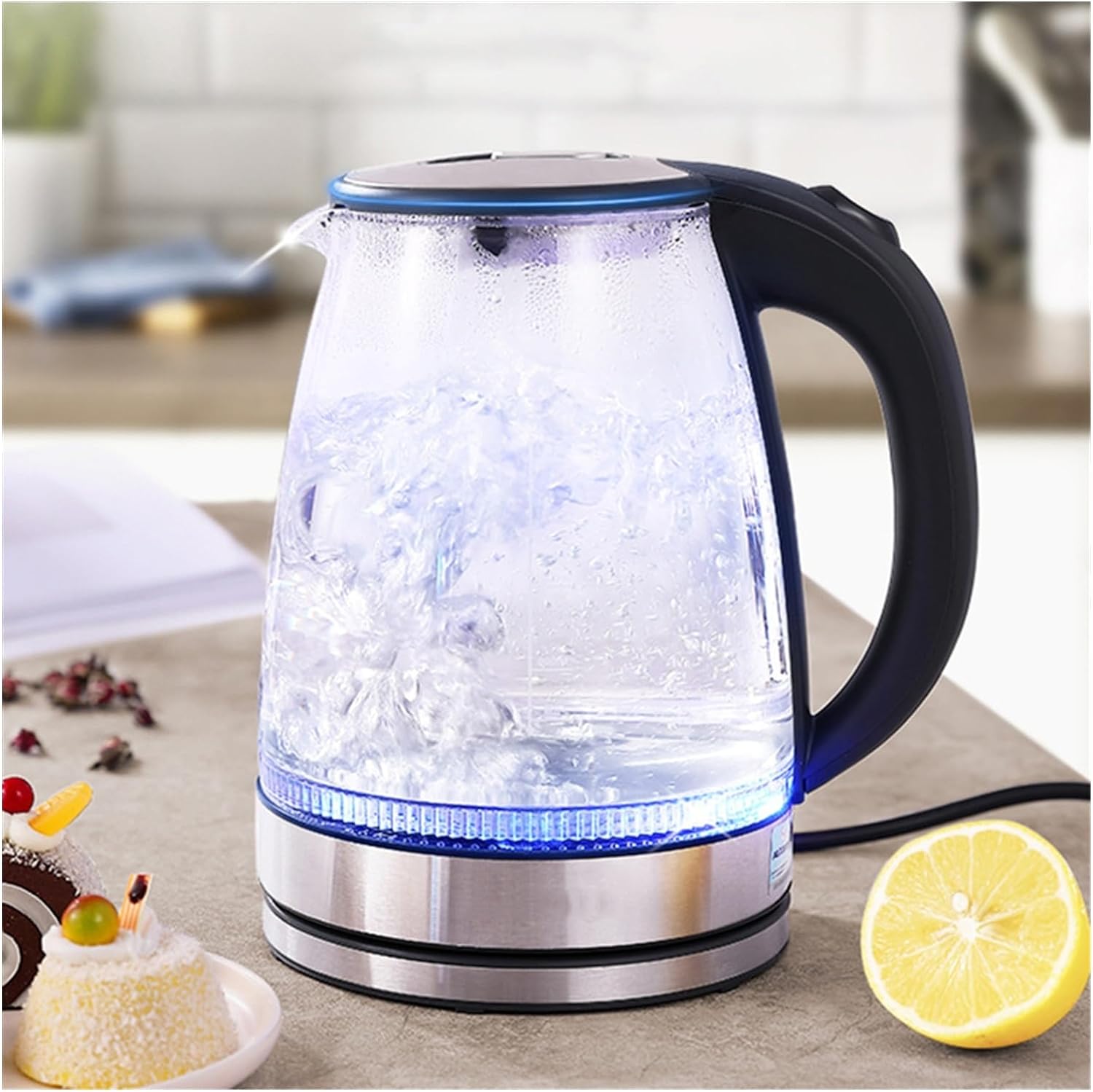 RILOOP 2L Electric Kettle Blue Light Glass Body Coffee Tea Maker Temperature Control 220V Smart Water Kettle,For Home/2L Electric Kettle/220V