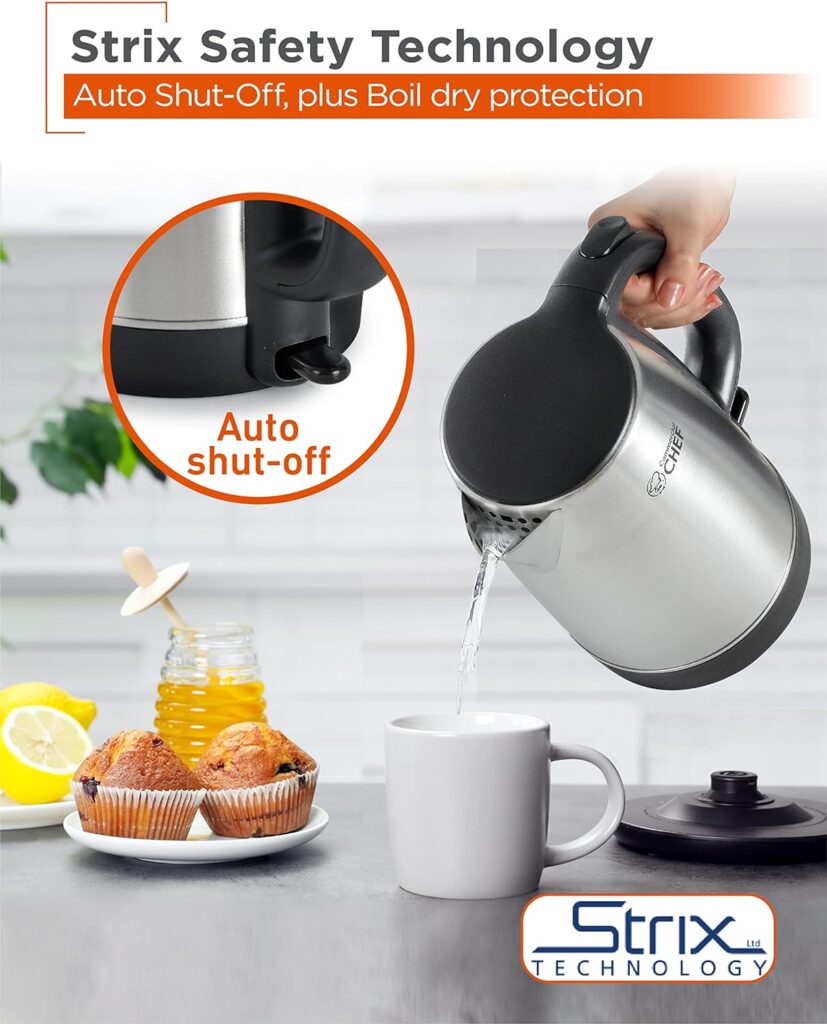 COMMERCIAL CHEF 1.7L Cordless Stainless Steel Kettle