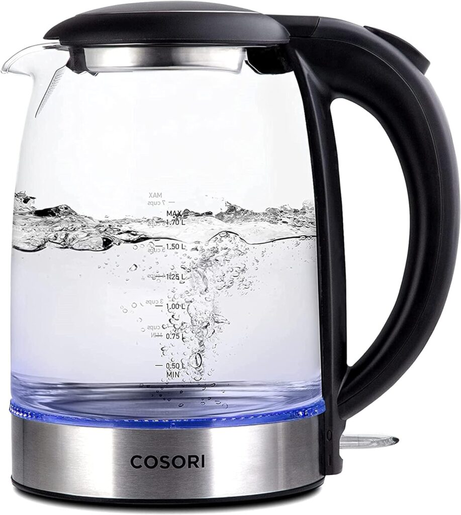 COSORI Electric Kettle, Tea Kettle Pot, 1.7L/1500W, Stainless Steel Inner Lid  Filter, Hot Water Kettle Teapot Boiler  Heater, Automatic Shut Off, BPA-Free, Black