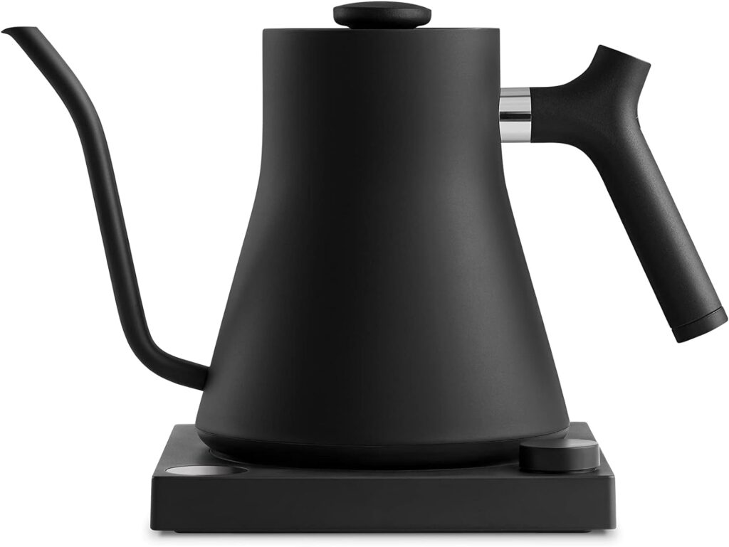 Fellow Stagg EKG Electric Gooseneck Kettle - Pour-Over Coffee and Tea Kettle - Stainless Steel Kettle Water Boiler - Quick Heating Electric Kettles for Boiling Water - Matte Black