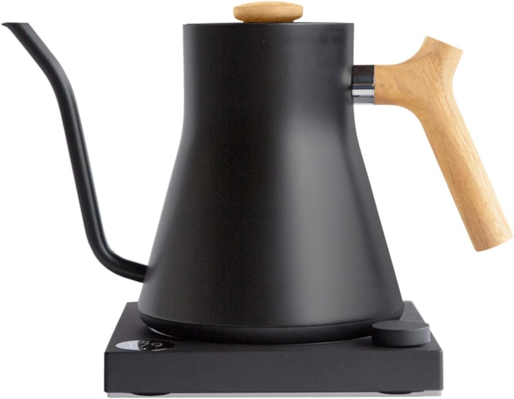 Fellow Stagg EKG Electric Gooseneck Kettle - Pour-Over Coffee and Tea Kettle - Stainless Steel Kettle Water Boiler - Quick Heating Electric Kettles for Boiling Water - Matte Black