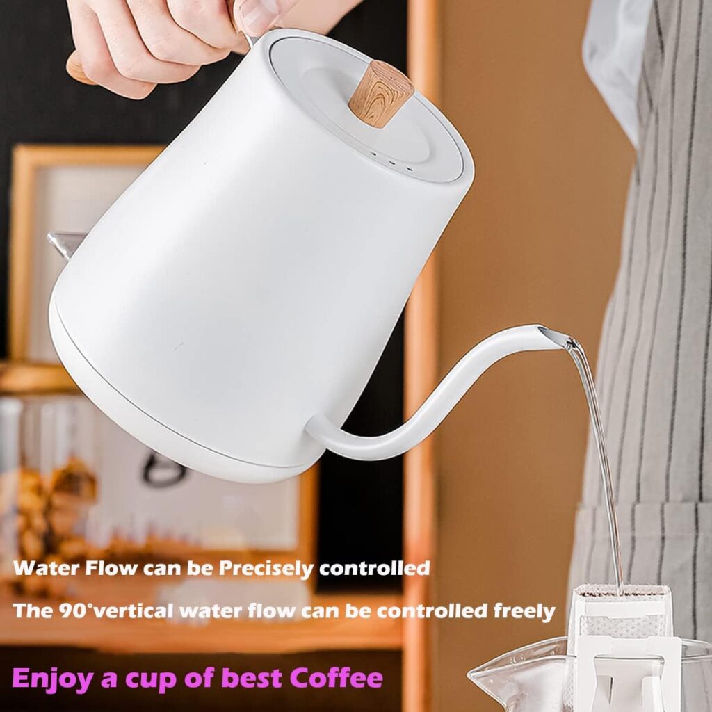 Foldable Portable Electric Kettle with Food Grade Silicone, 6 Mins Fast Water Boiling Tea Pot Coffee Pot for Camping or Travel, Collapsible Kettle with Separable Power Cord 110V US Plug 600ML White