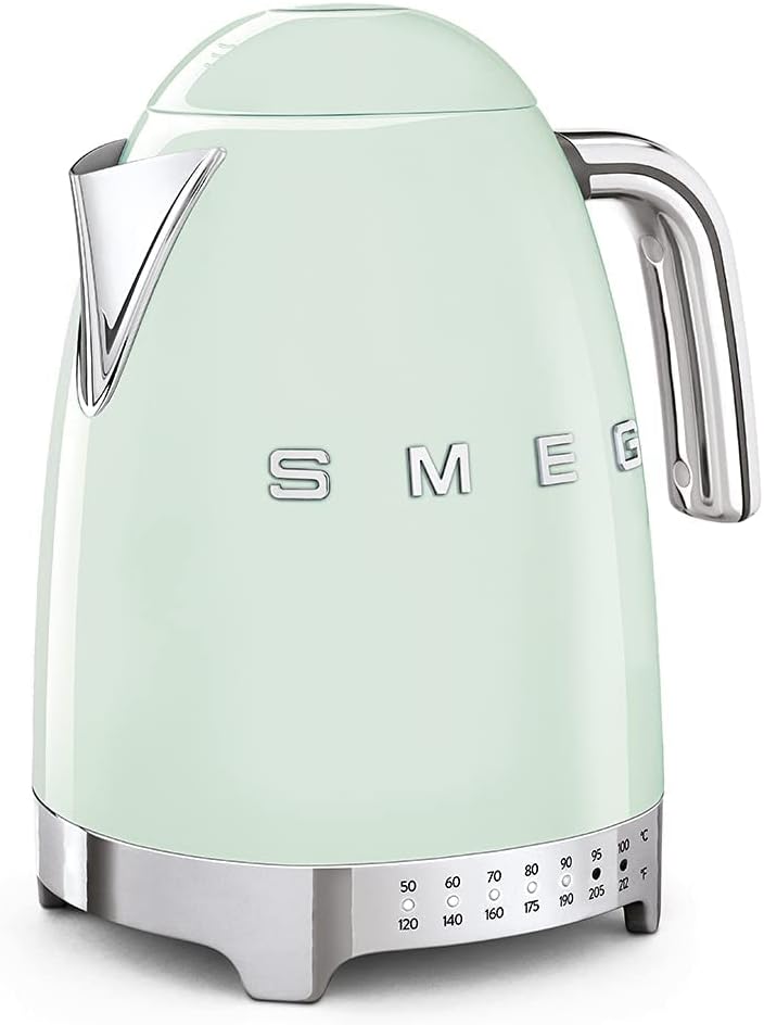 SMEG Pastel Green Stainless Steel 50s Retro Variable Temperature Kettle