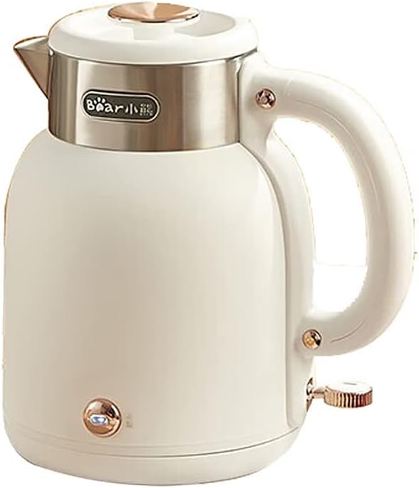 Bear ZDH-C15C1 Electric Kettle for Coffee  Tea, Stainless Steel Hot Water Boiler with Keep Warm Function, Auto Shut-Off, BPA Free, 1.5l, Ivory White